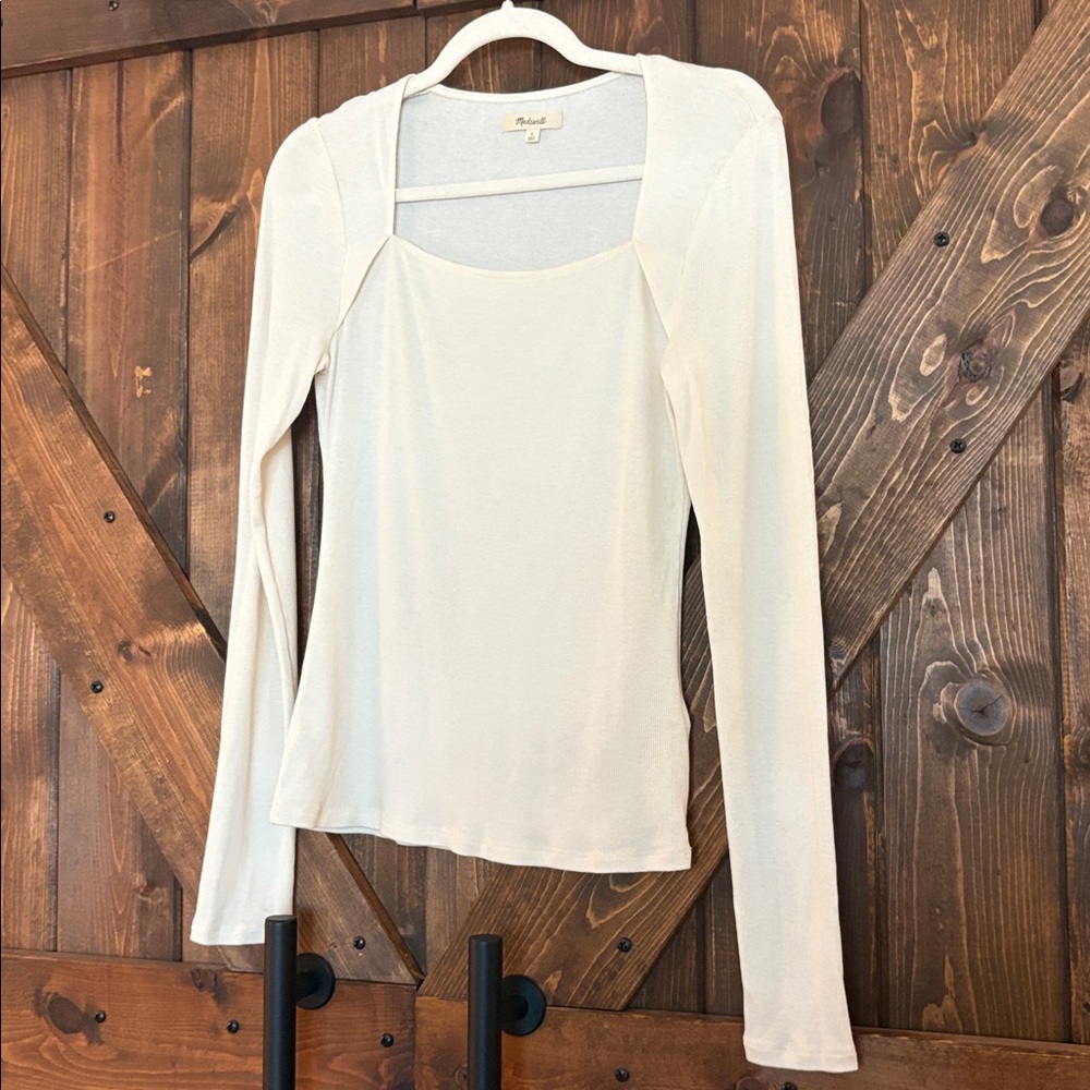 Madewell Cream Long Sleeve Top